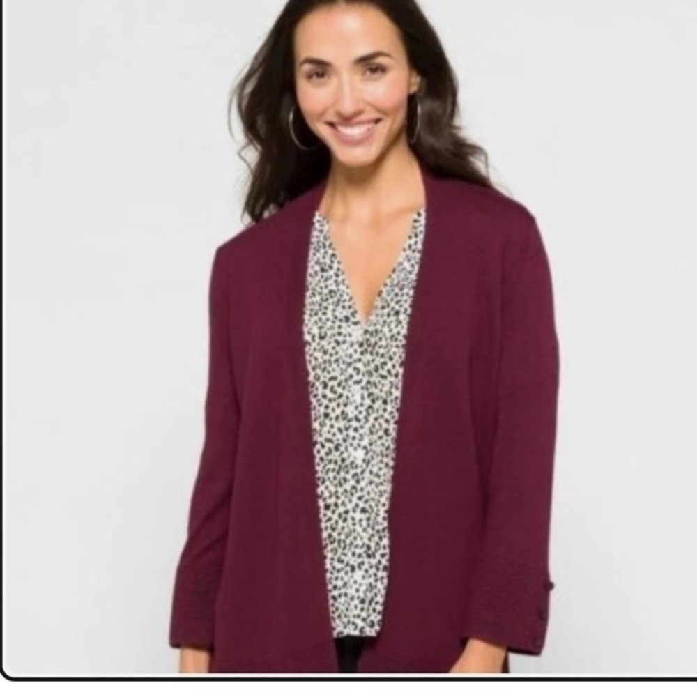 Evolution by Cyrus Women's Myna 3/4 Sleeve Cardigan Ancho Chili sweater